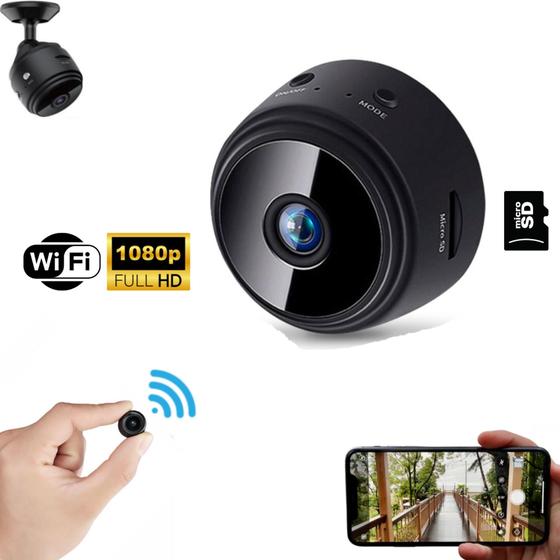Imagem de Mini Câmera Ip Espiã Wifi A9 Visão Noturna Com Gravador De Voz
