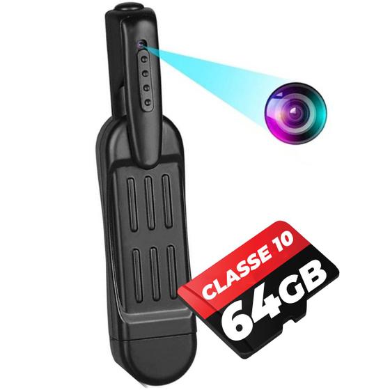 Imagem de Mini Câmera Secreta Caneta WI-FI + 64GB Filmadora Full Hd 1080p Plug Bolso T18 Grava Vídeo Àudio