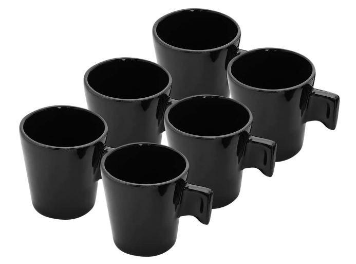 Imagem de Mini Caneca Cerâmica Preto - 6 Peças 80ml - Mimo Style