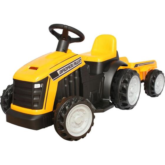mini carro carrinho trator elétrico infantil passeio com pedal e controle Criança Amarelo C/ Reboque Menor preço em mini carro carrinho trator elétrico infantil passeio com pedal e controle Criança Amarelo C/ Reboque