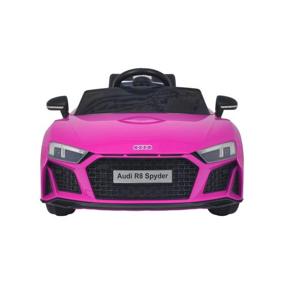 Imagem de Mini carro eletrico infantil audi r8 spyder rosa 12v luz som e controle remoto