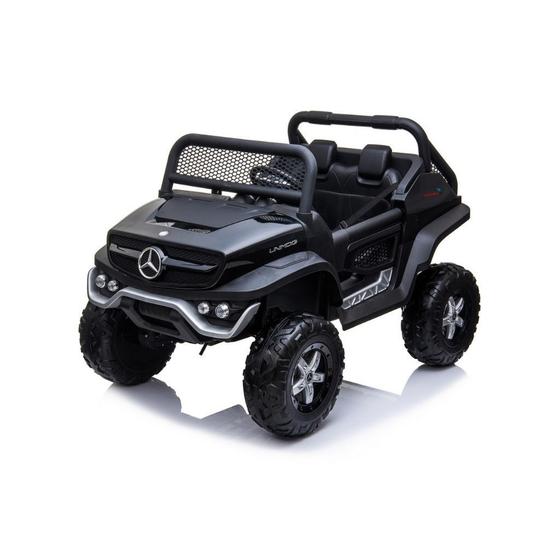 Imagem de Mini carro eletrico infantil quadriciclo  mercedes benz unimog licenciado preto 12v luz e som