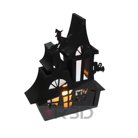 Imagem de Mini Casa Mal Assombrada Enfeite Halloween Com Led Mod 2