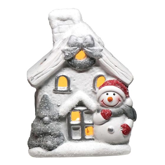 Imagem de Mini Casinha Boneco de Neve Led Vila Natalina 12cm