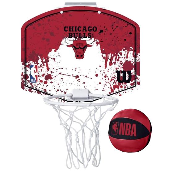 Imagem de Mini cesta de basquete WILSON, oficial da equipe Chicago Bulls da NBA