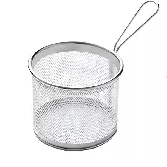 Imagem de Mini Cesto Aramado 9cm Inox Fritura Servir Porções Fritas