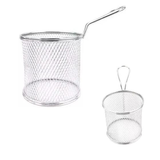 Mini Cesto Inox Para Servir Fritas Fritura Porções Frango Menor preço em Mini Cesto Inox Para Servir Fritas Fritura Porções Frango