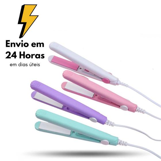 Imagem de Mini Chapinha Prancha De Cabelo Portátil Com Case Transporte Bivolt Estojo