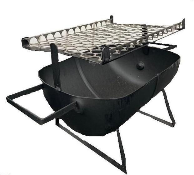 Imagem de Mini Churrasqueira Portátil Churrasco Carvão Prática Praia