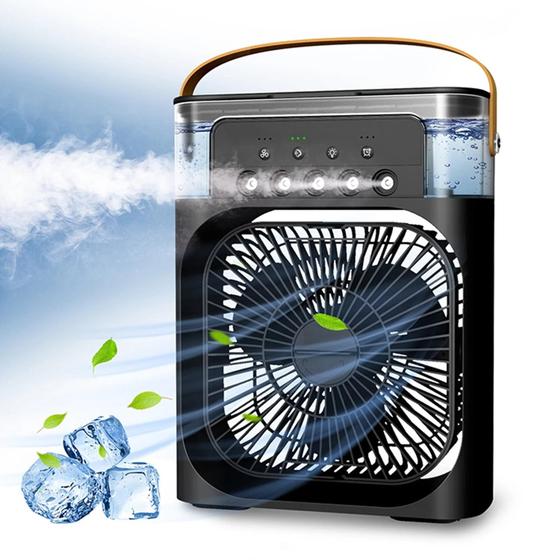 Imagem de Mini Climatizador De Ar Agua E Gelo Cor Preto 110v/220v