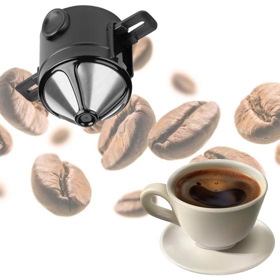 Imagem de Mini Coador de Café Reutilizável em Aço Inoxidável Portátil Não Precisa De Filtro