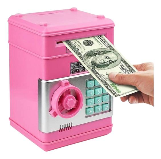 Imagem de Mini Cofre Eletrônico Digital C/ Senha 4 Dígitos Nota/moeda