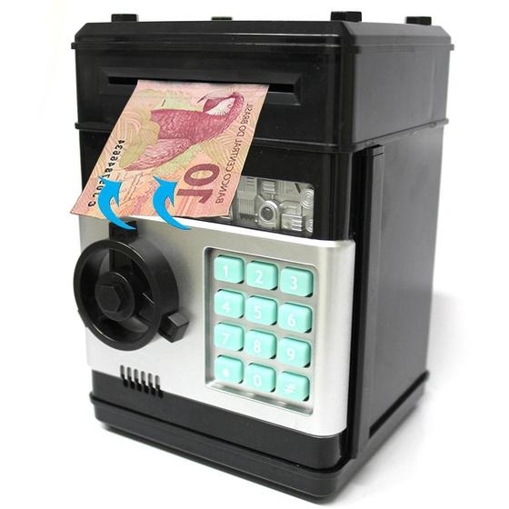 Mini Cofre Eletrônico Digital Senha Notas Moedas Preto Menor preço em Mini Cofre Eletrônico Digital Senha Notas Moedas Preto