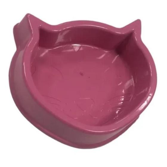 Imagem de Mini Comedouro Pote Ração Alimentos Gato Pet 150Ml Rosa