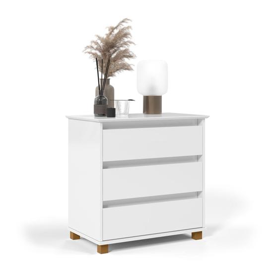 Mini Cômoda 3 Gavetas EJ Branco - EJ Móveis Menor preço em Mini Cômoda 3 Gavetas EJ Branco - EJ Móveis