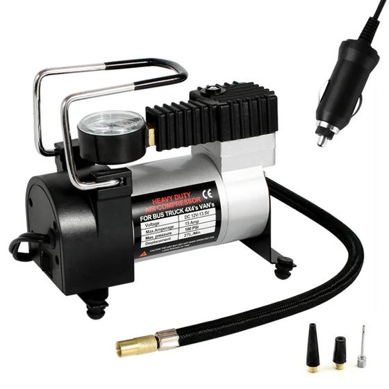 Imagem de Mini Compressor Ar Automotivo 12v Com 150 Psi Três Bico LE975