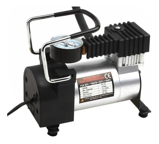 Imagem de Mini Compressor De Ar 12V Automotivo Multiuso Em Metal