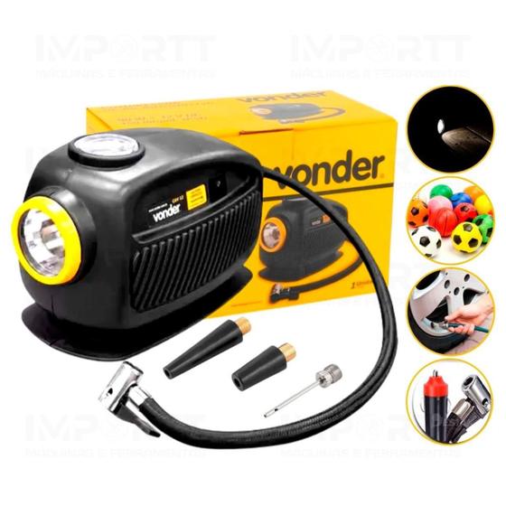 Imagem de Mini Compressor De Ar 12v Pneu Carro Moto Bike CAV12 Vonder