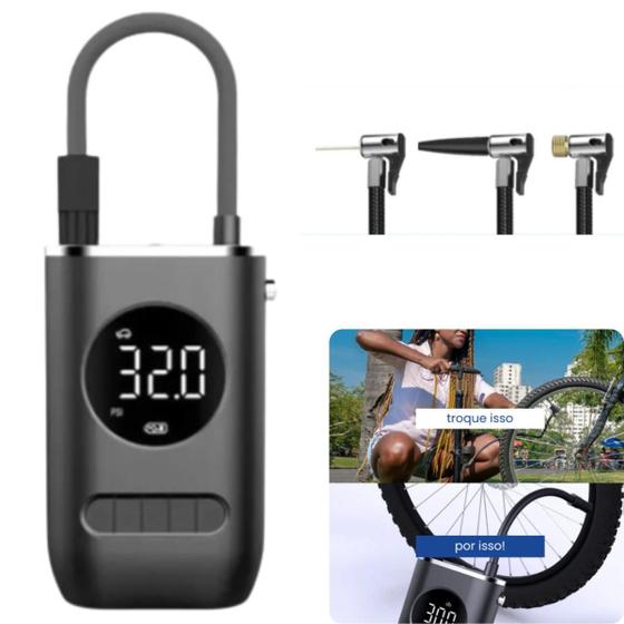 Imagem de Mini Compressor de Ar Com Função Powerbank Leve e Compacto
