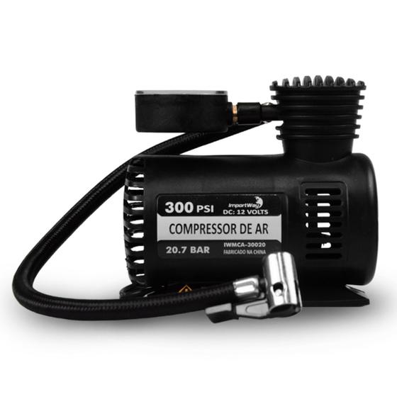 Imagem de Mini Compressor De Ar Portátil Para Encher Pneu 300psi 12v 20L/min Carro Moto Importway