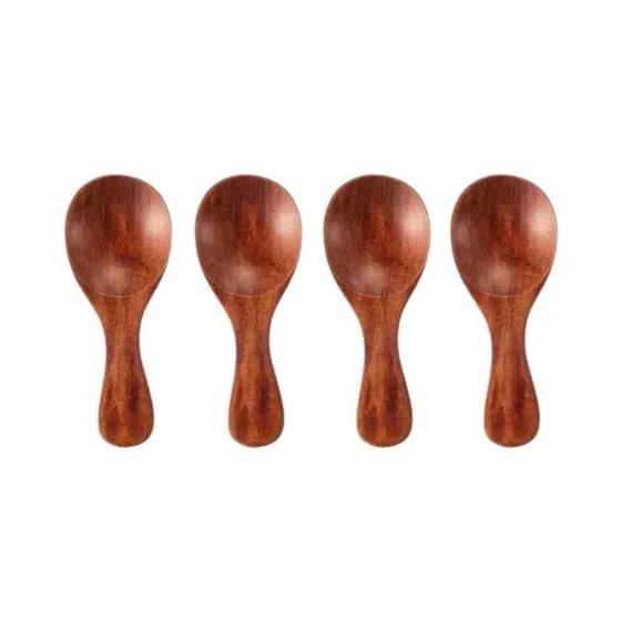 Imagem de Mini Conjunto de Colheres de Madeira para Temperos e Condimentos - Ideal para Chá e Café