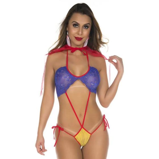 Imagem de Mini Conjunto Sexy Sensual Fetiche Branca de Neve Tamanho Unico