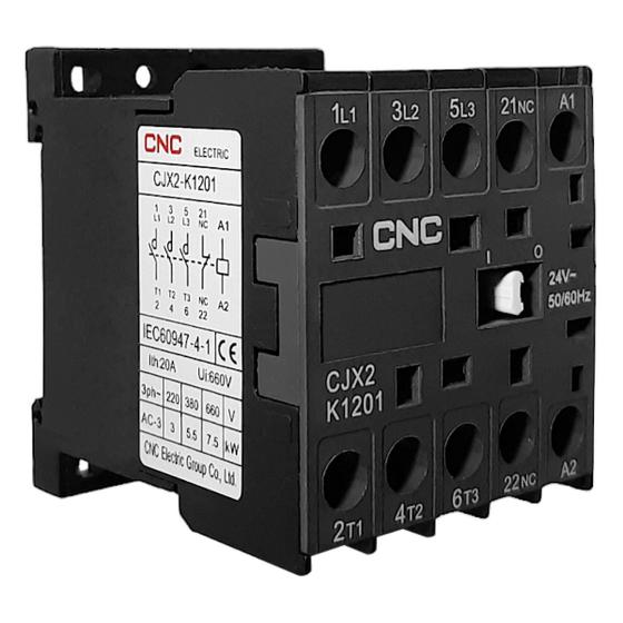 Imagem de Mini Contator Modelo Cjx2-K 1201 24V
