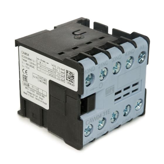 Imagem de Mini Contator Tripolar Az Caw043100 6A 3Na+1Nf 220Vac Weg