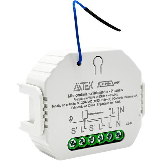 Imagem de Mini Controlador Inteligente Wireless 2 Canais Wifi com Alexa e Google Home Automação Residencial