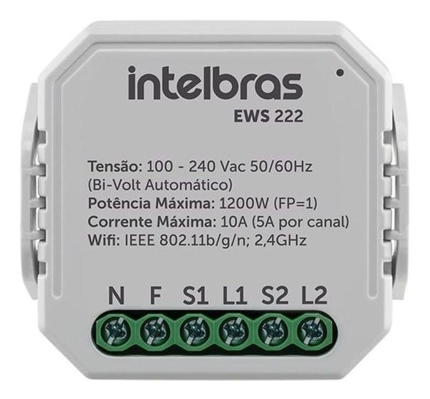 Imagem de Mini Controlador Smart Ews222 2 Interruptor Wi-fi Intelbras