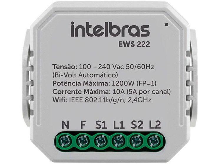 Imagem de Mini Controlador Smart Wi-Fi 2 Interruptores  - Intelbras EWS 222