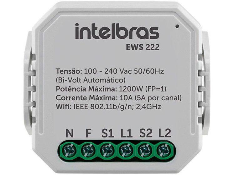Mini Controlador Smart Wi-Fi 2 Interruptores - Intelbras EWS 222 Menor preço em Mini Controlador Smart Wi-Fi 2 Interruptores - Intelbras EWS 222