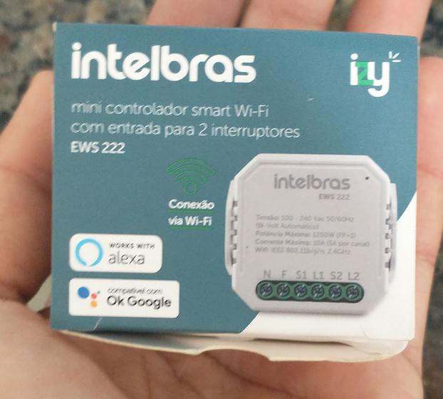 Mini controlador smart Wi-Fi com entrada para 2 interruptores EWS 222 Menor preço em Mini controlador smart Wi-Fi com entrada para 2 interruptores EWS 222