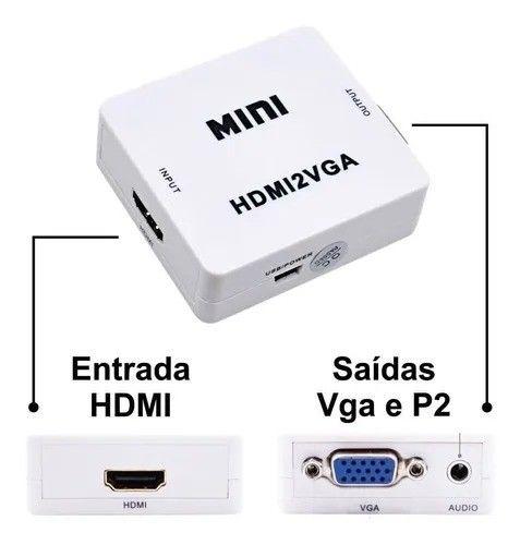 Imagem de Mini Conversor Hdmi P/ Vga Transmite Áudio E Vídeo