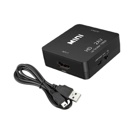 Imagem de Mini Conversor HDMI para RCA AV - Adaptador para Projetor, HDTV e PC