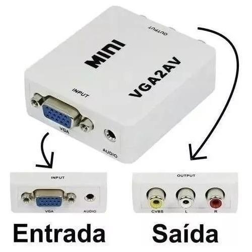 Imagem de Mini Conversor Vga Para Av Rca Áudio E Vídeo - Vga2Av