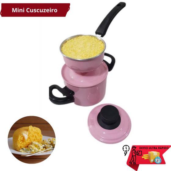 Imagem de Mini Cuscuzeira Rosa Individual - Porção Única - Cozinha a Vapor Legumes - Leiteira - WR