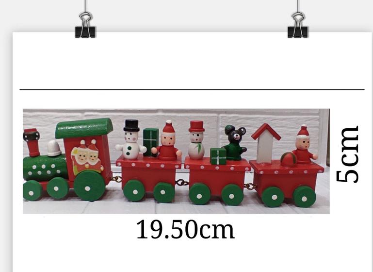 Imagem de Mini Decoração De Natal Trem De Madeira Decoração De Natal Papai Noel Presentes