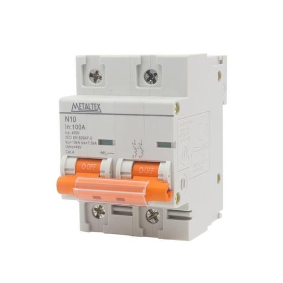 Mini Disjuntor Bipolar 100A N10-2P100 Metaltex Menor preço em Mini Disjuntor Bipolar 100A N10-2P100 Metaltex