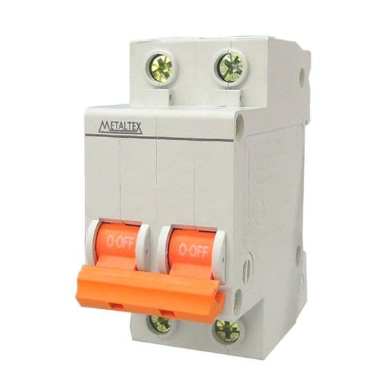 Mini Disjuntor C Bipolar 20A Metaltex Menor preço em Mini Disjuntor C Bipolar 20A Metaltex