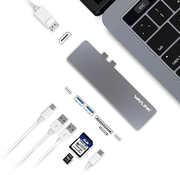 Imagem de Mini Dock USB-C, 7-2 HUB compatível com Mcbk Pro de 13" e 15" WL-UHP3405M Wavlink