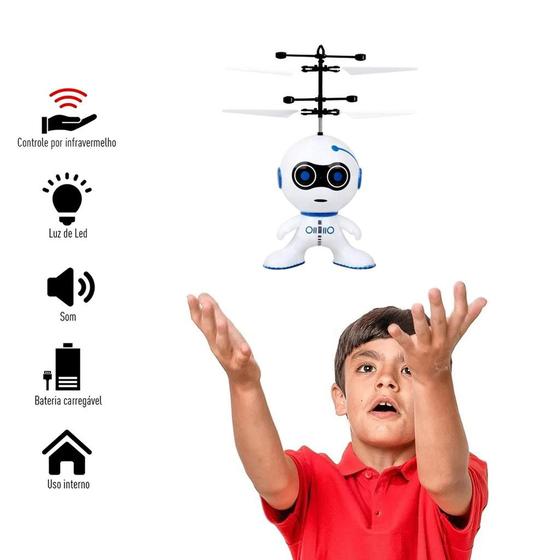 Imagem de Mini Drone Brinquedo Robo Voador Infravermelho Voa Verdade