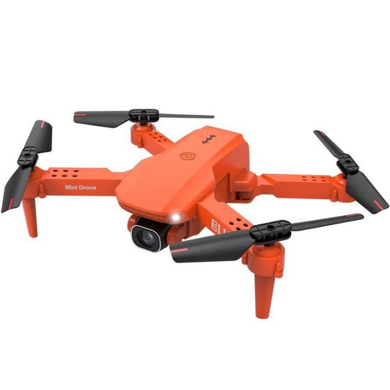 Imagem de Mini Drone Laranja K9 Câmera 4K Wifi Fpv Dobrável Com Bolsa
