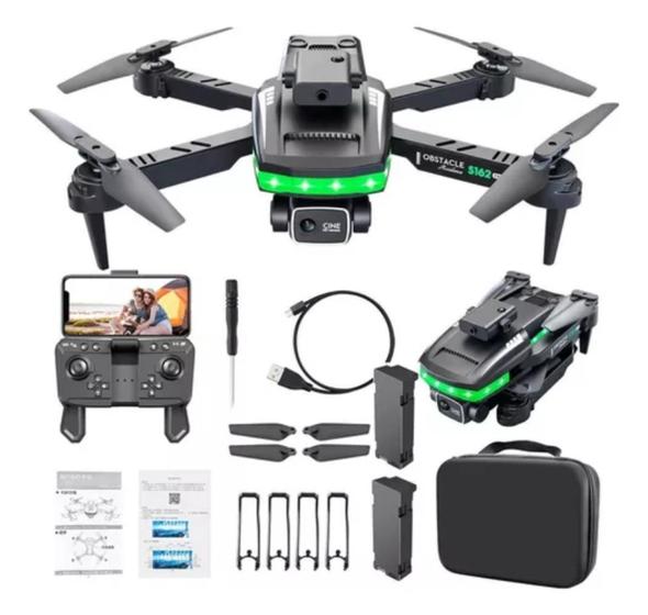 Imagem de Mini Drone Profissional C/ Câmera Dupla Hd Led Controle 2 bateria