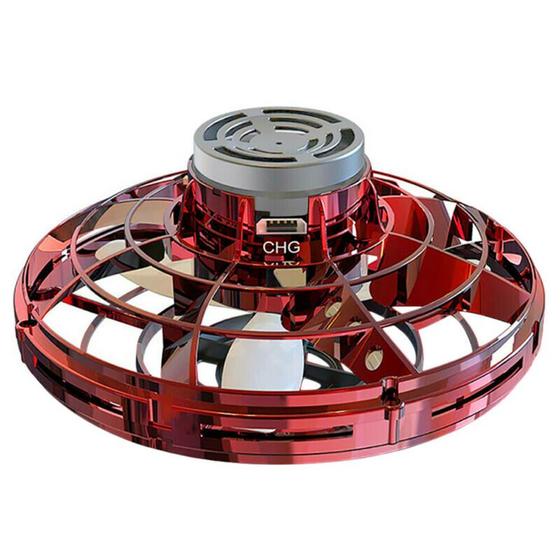Imagem de Mini Drone UFO 360° Vermelho - Brinquedo Voador para Crianças com Controle Manual