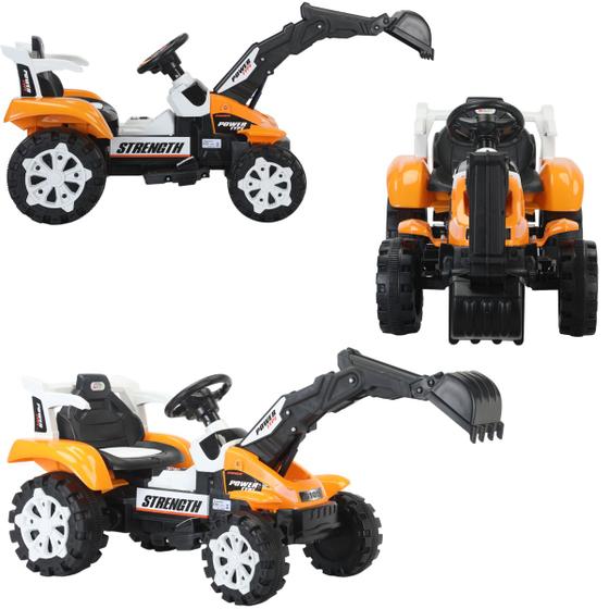 Imagem de Mini Escavadeira Elétrica Infantil 6V Brinquedo com Pá Funcional e Rodas EVA Ideal para Crianças Criativas MP3 Luz Som