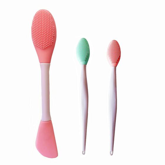 Imagem de Mini Escova de Silicone para Limpeza Facial - Aplicador de Máscara e Esfoliante Labial