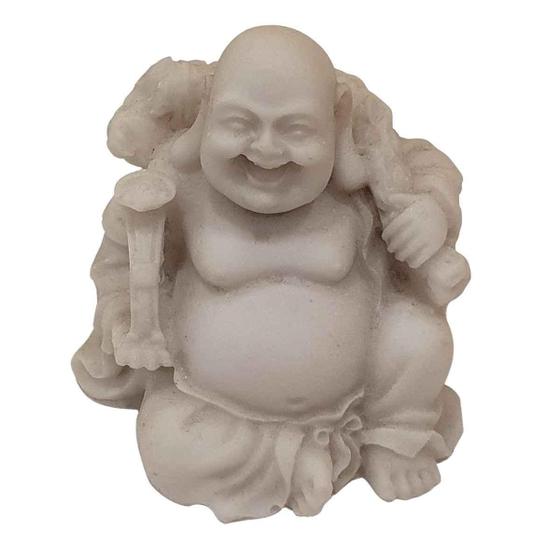 Imagem de Mini Escultura Buda Hotei Saco Da Fortuna Pó De Mármore 6Cm