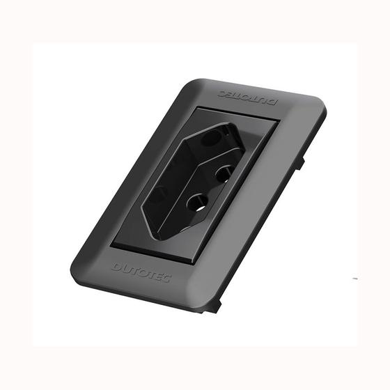 Imagem de Mini Espelho 1 Tomada 10a Embutir Para Móveis - Preto