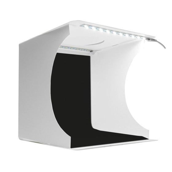 Imagem de Mini estúdio 30x30cm tenda still c/2 Fitas led + 2 fundos cabo USB